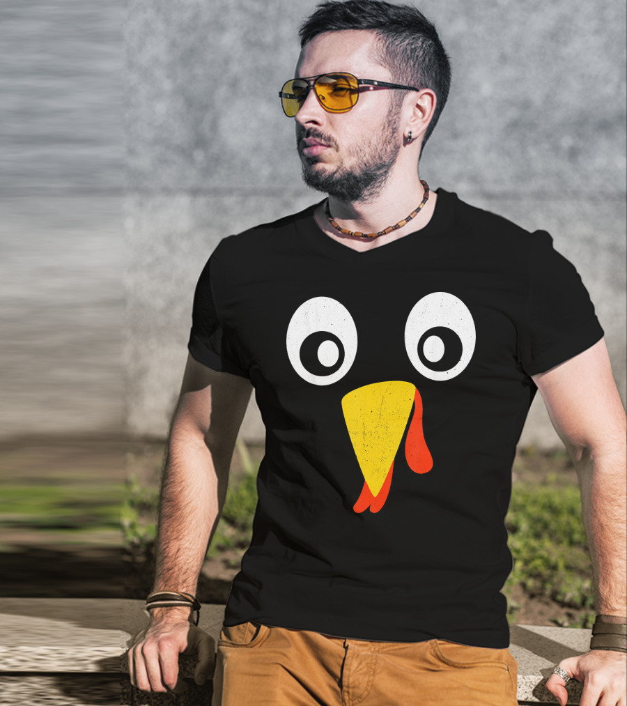 Turkey Face Pilgrim Eyes Beak And Wattle T-Shirt
