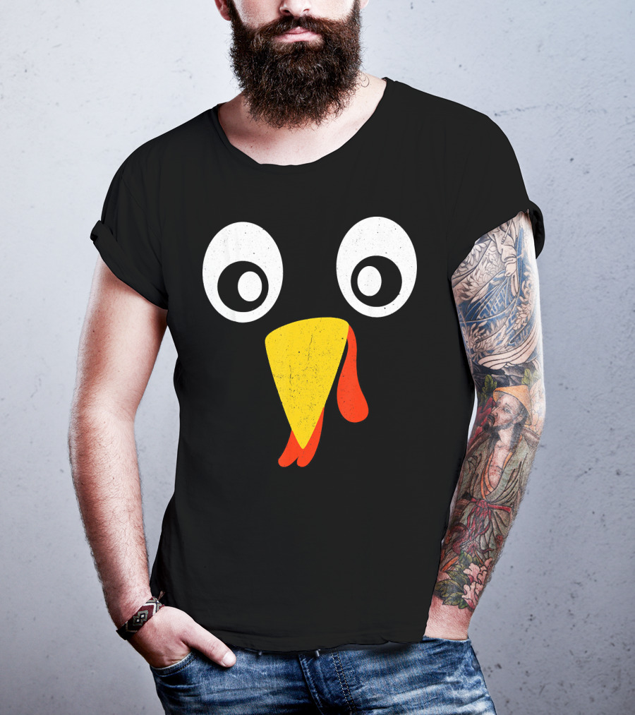 Turkey Face Pilgrim Eyes Beak And Wattle T-Shirt
