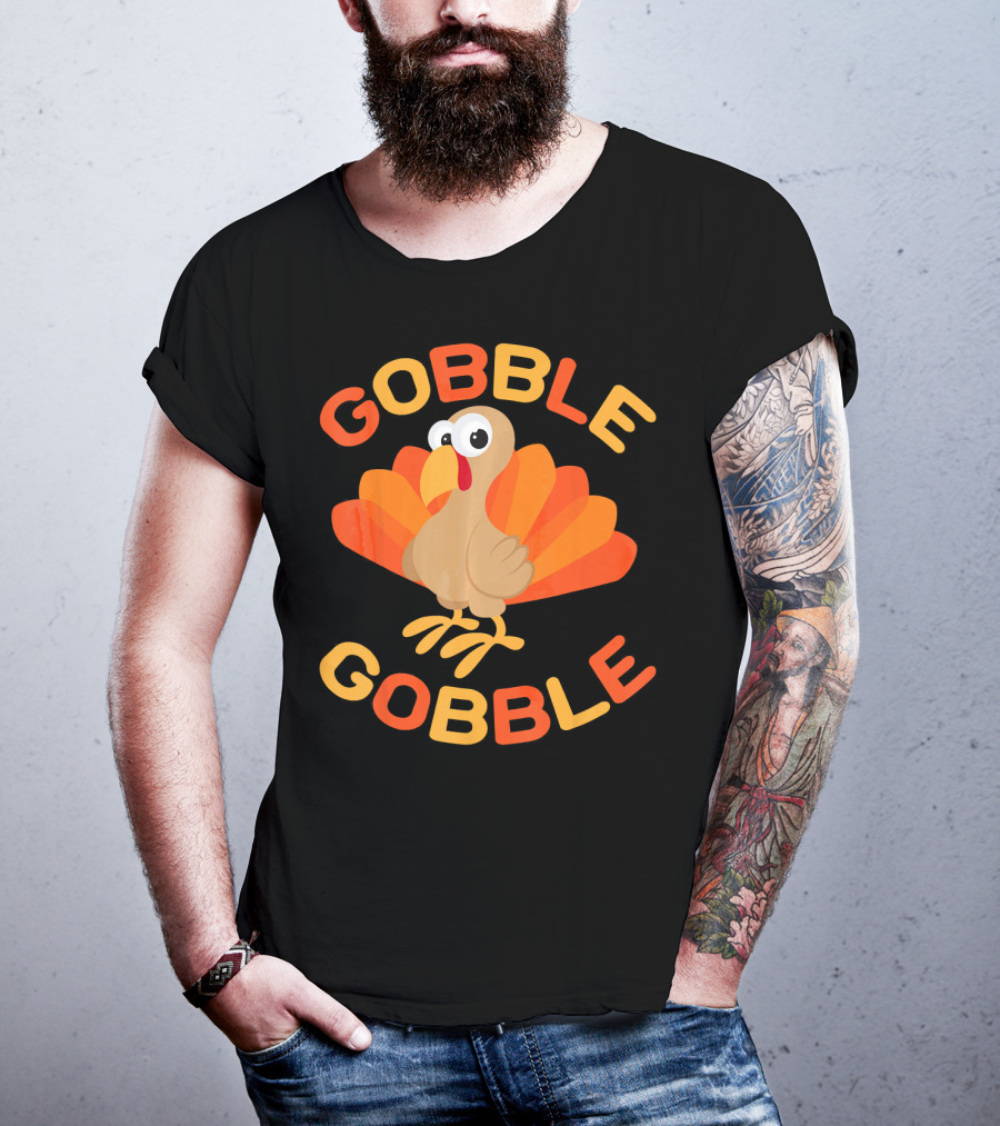Gobble Gobble Cool Thanksgiving Day Turkey T-Shirt