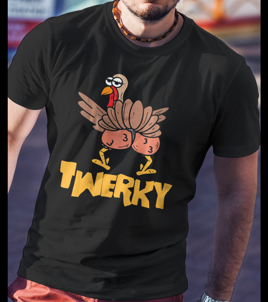 Twerky Thanksgiving Funny Turkey Dance Cartoon T-Shirt