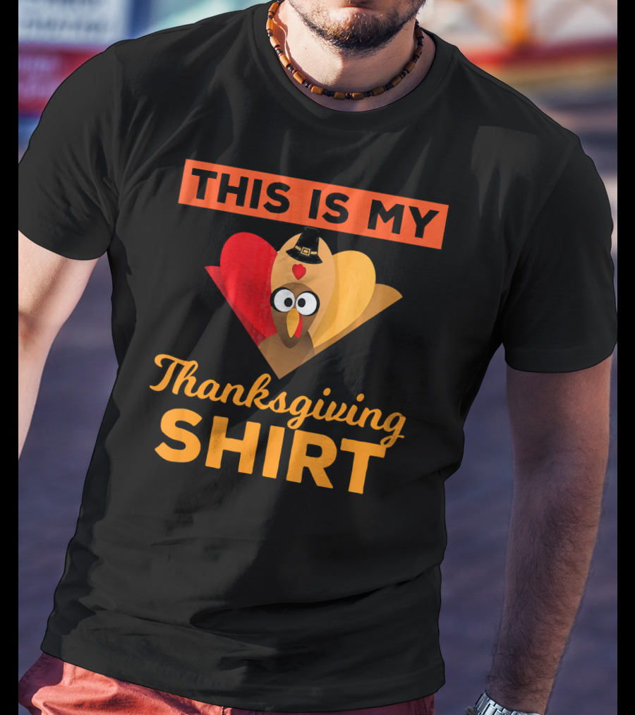 This Is My Thanksgiving Shirt Funny Runaway Turkey T-Shirt