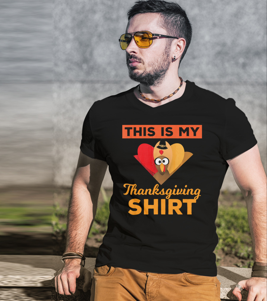 This Is My Thanksgiving Shirt Funny Runaway Turkey T-Shirt