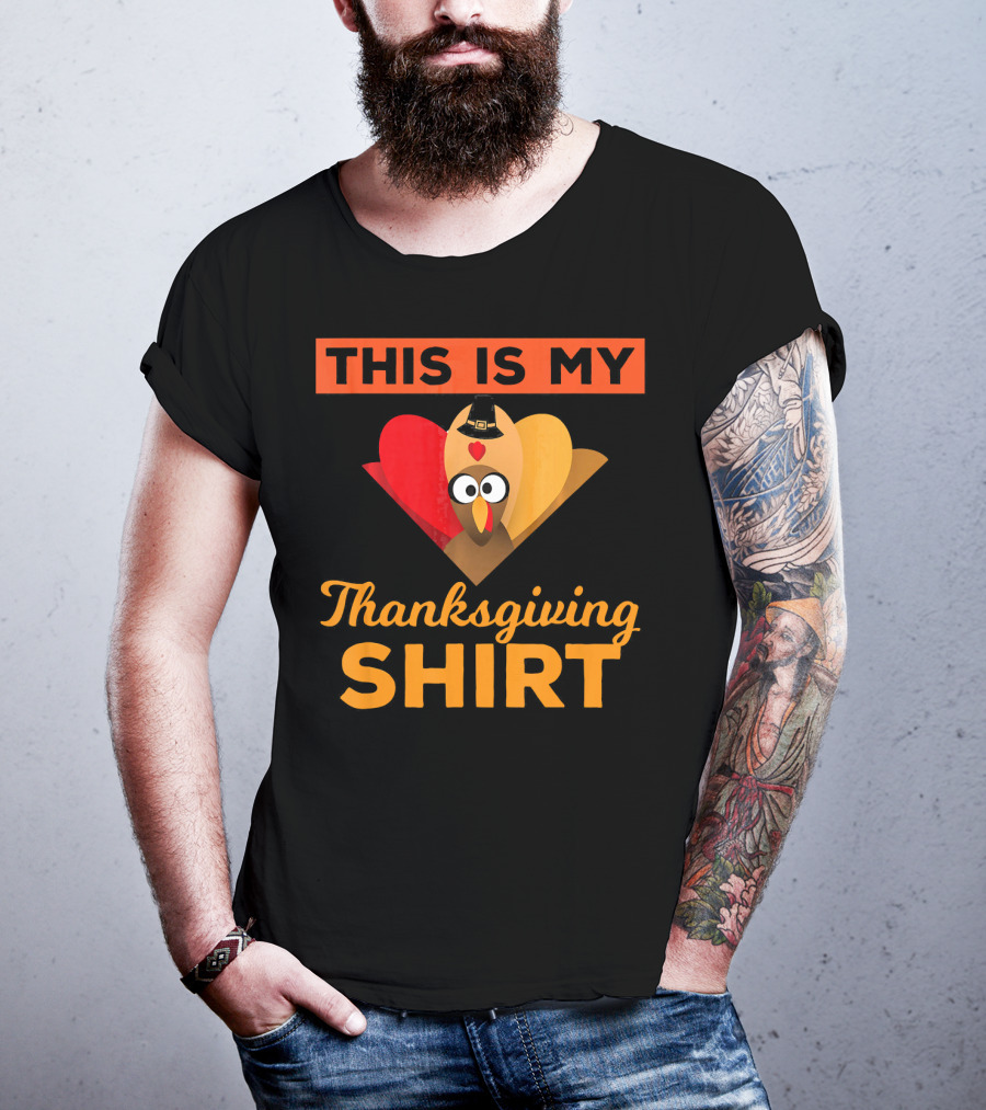 This Is My Thanksgiving Shirt Funny Runaway Turkey T-Shirt