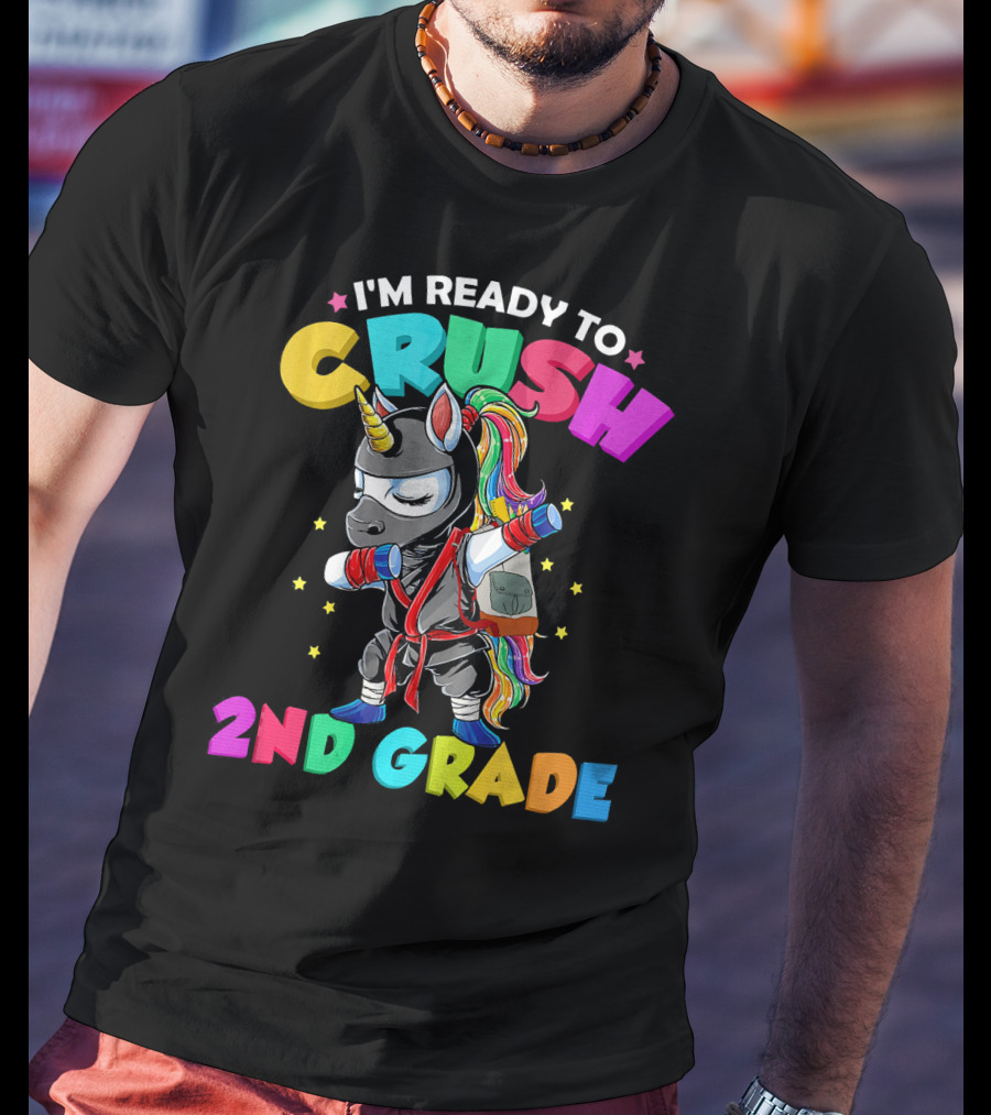I'm Ready To Crush 2nd Grade Dabbing Unicorn Ninja T-Shirt