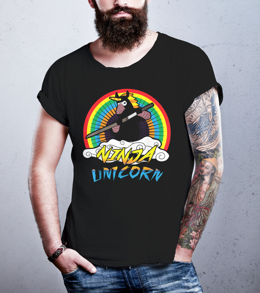 Ninja Unicorn Rainbow Samurai T-Shirt