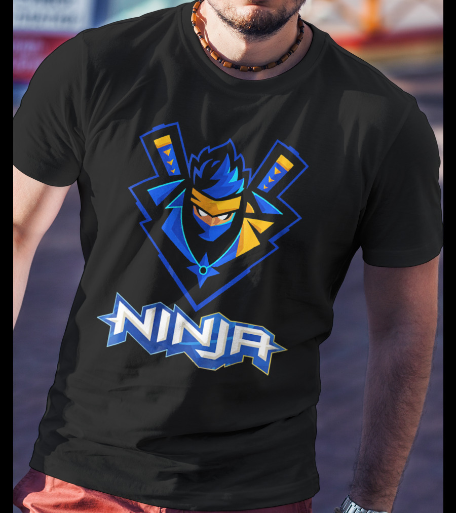 Reas Ninja Logo Ninja Blue And Yellow Design For Fans T-Shirt