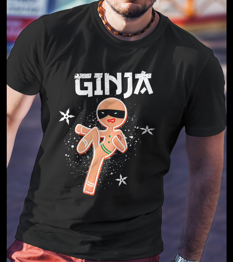Ginja Ninja Martial Arts Gingerbread Kicker T-Shirt