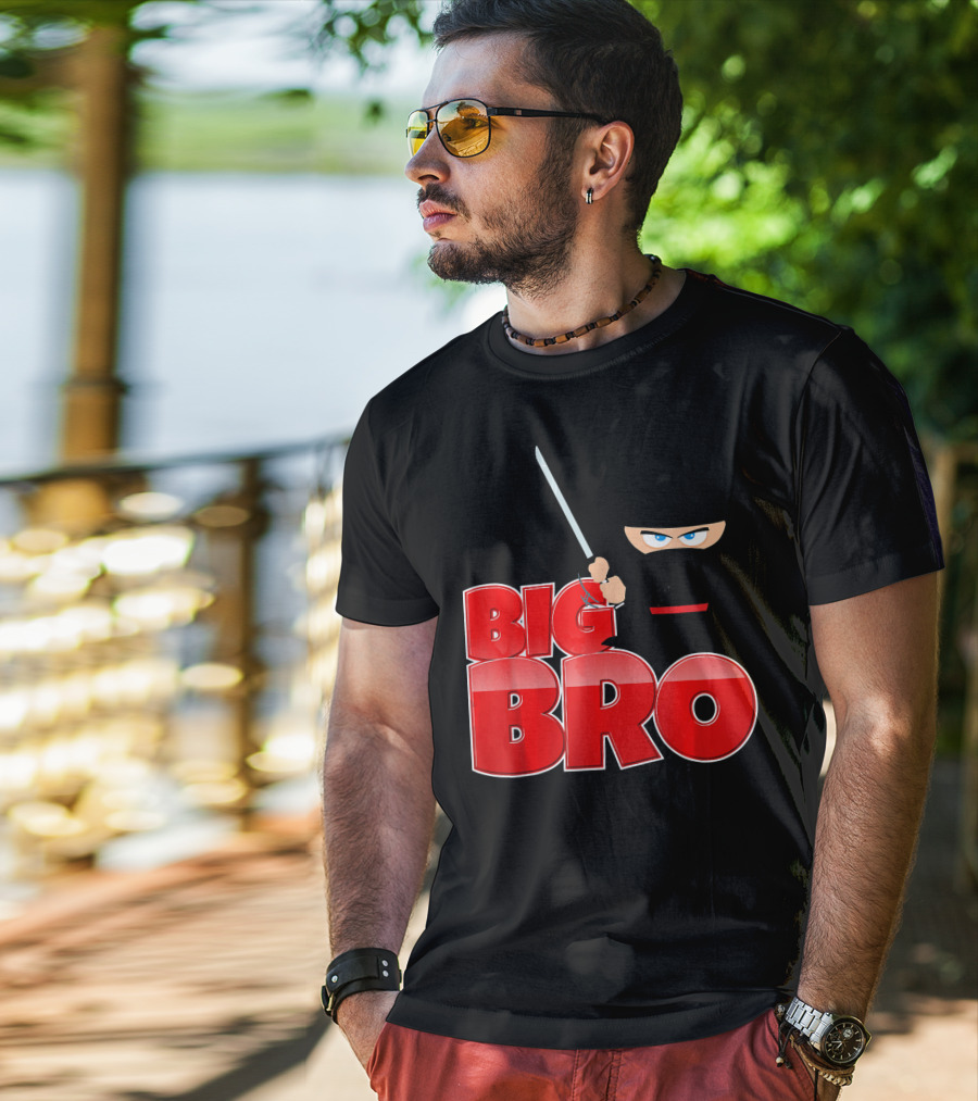 Big Bro Ninja Big Brother With Sword And Mask T-Shirt