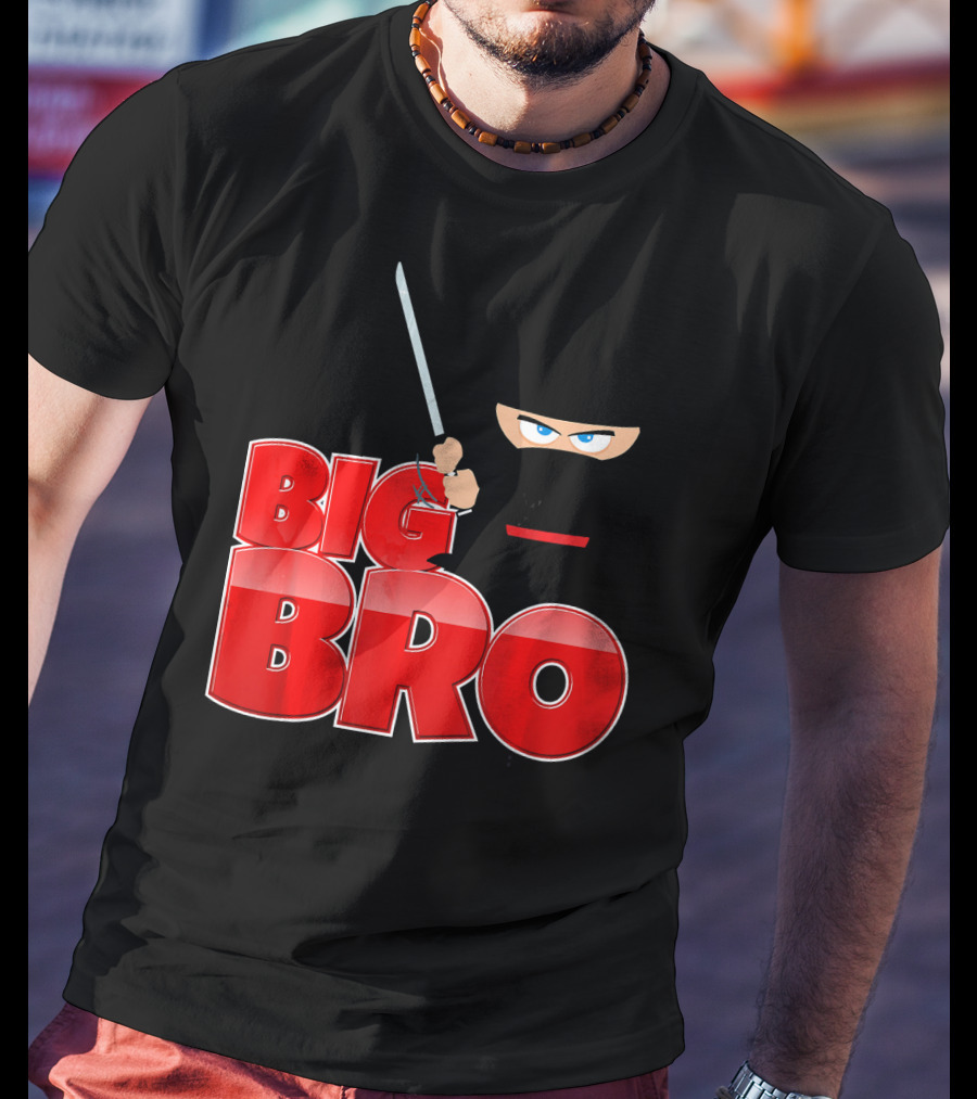 Big Bro Ninja Big Brother With Sword And Mask T-Shirt