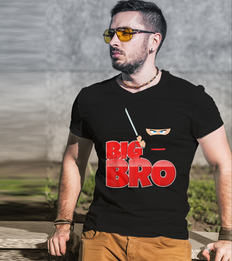 Big Bro Ninja Big Brother With Sword And Mask T-Shirt