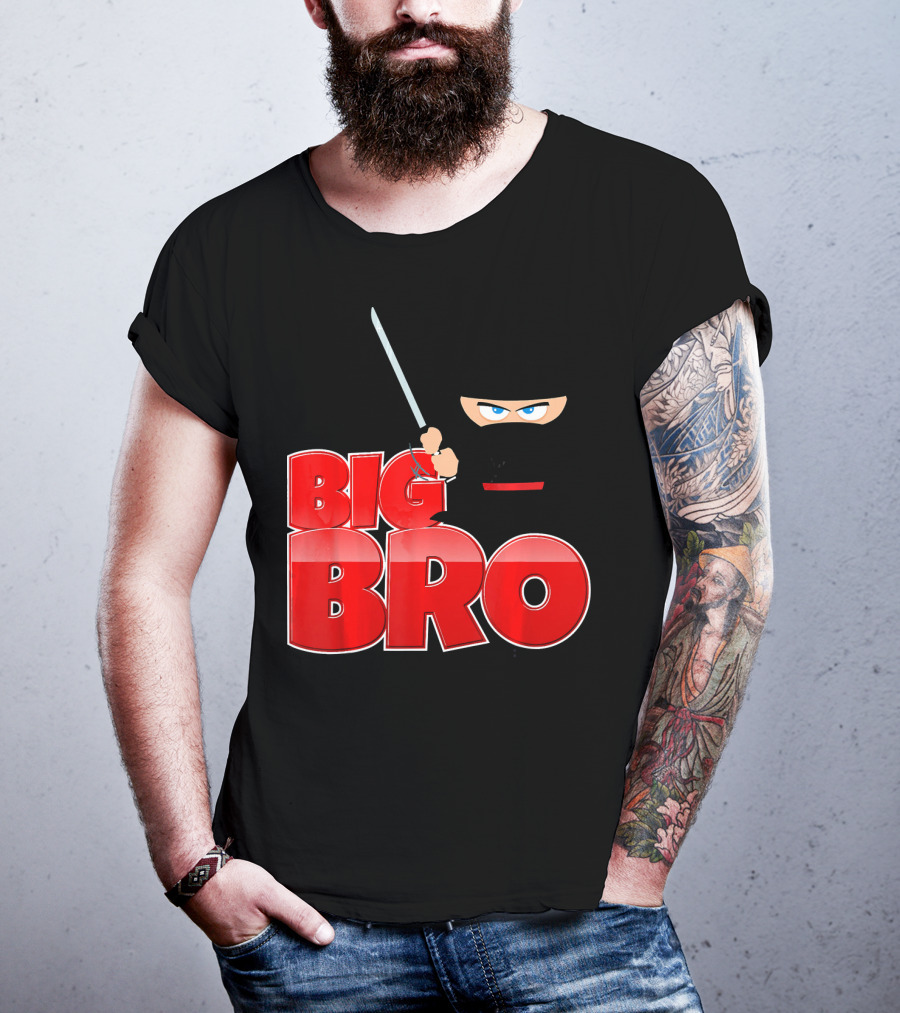 Big Bro Ninja Big Brother With Sword And Mask T-Shirt