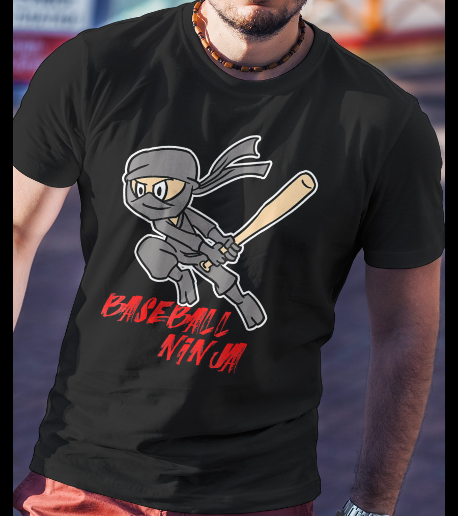 Baseball Ninja Funny Sport Game League Action T-Shirt