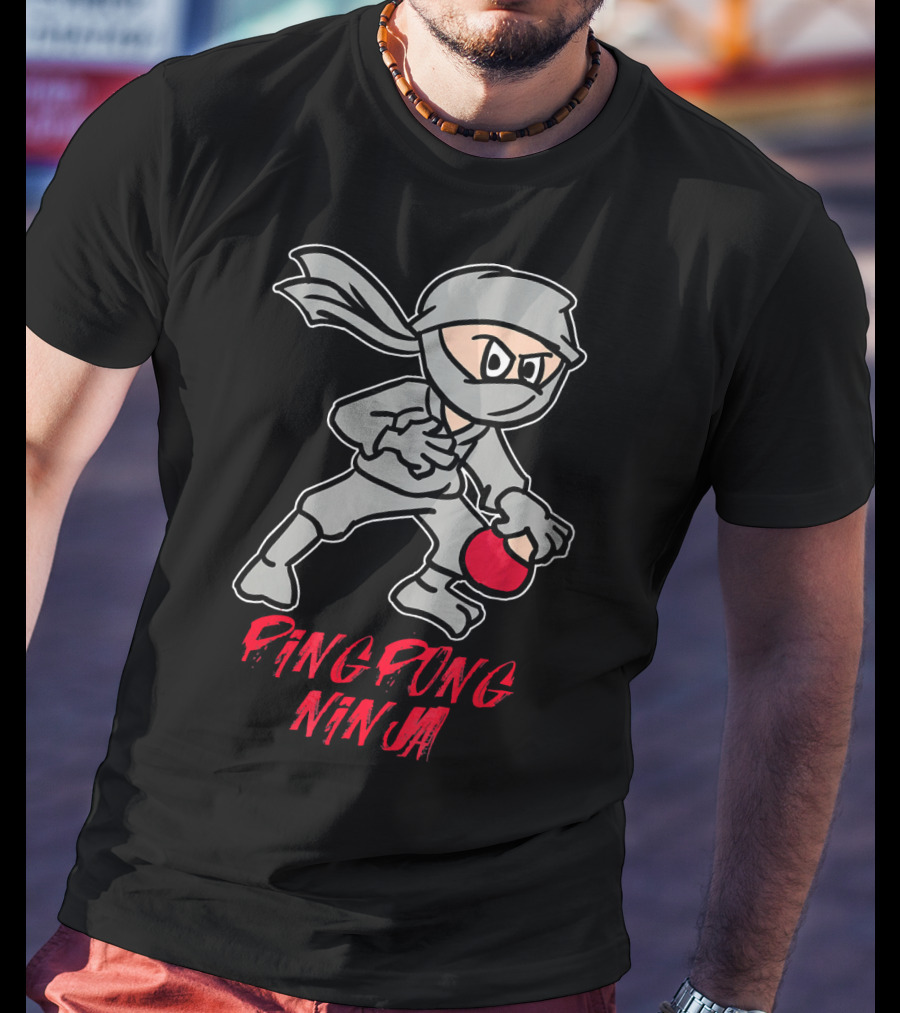 Ping Pong Ninja Funny Table Tennis Sport T-Shirt