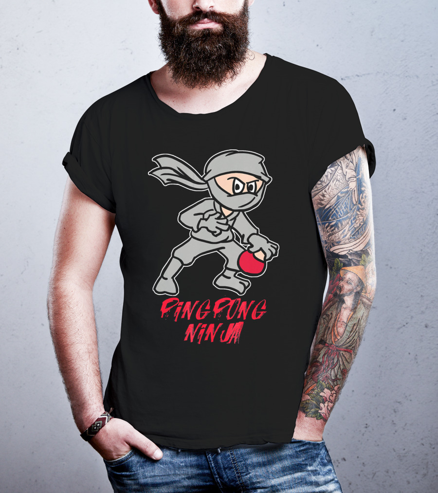 Ping Pong Ninja Funny Table Tennis Sport T-Shirt