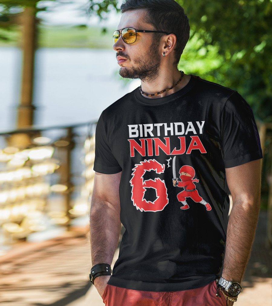 Birthday Ninja 6 Years Old Boy T-Shirt
