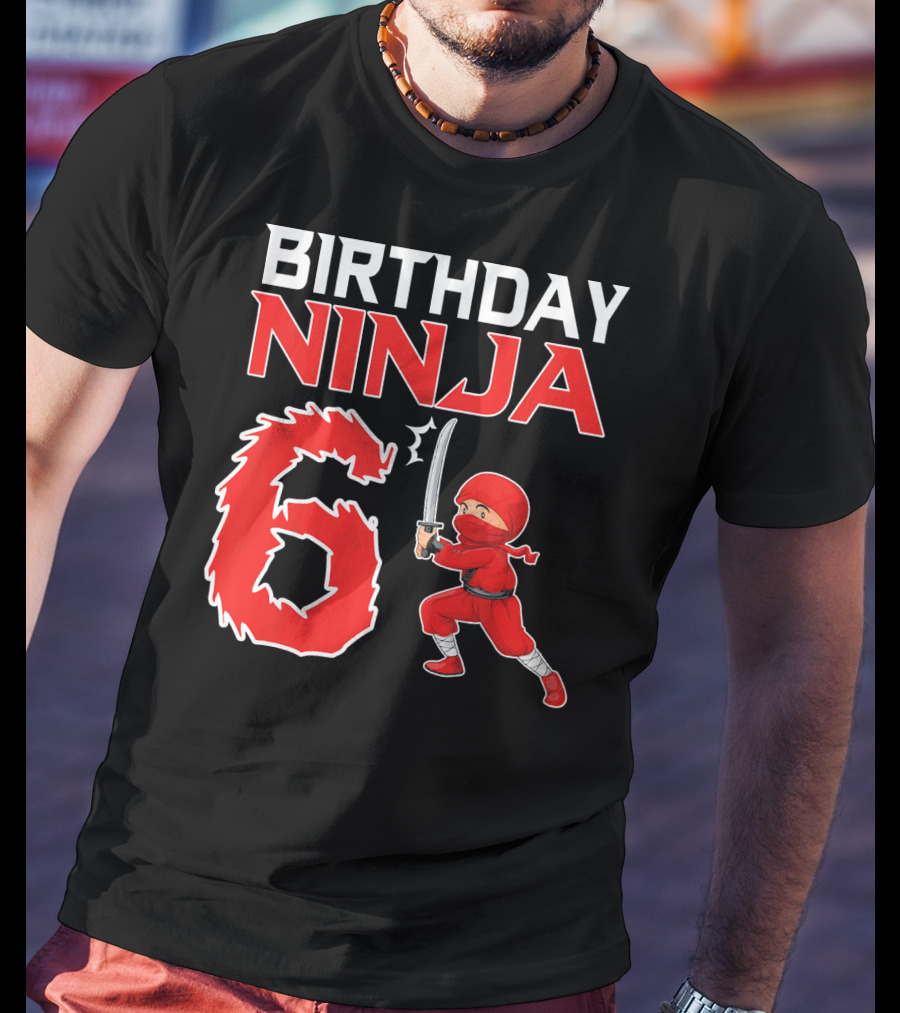Birthday Ninja 6 Years Old Boy T-Shirt