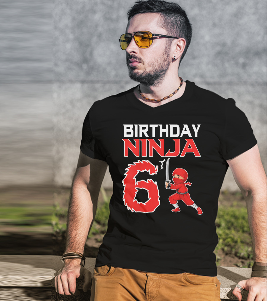 Birthday Ninja 6 Years Old Boy T-Shirt