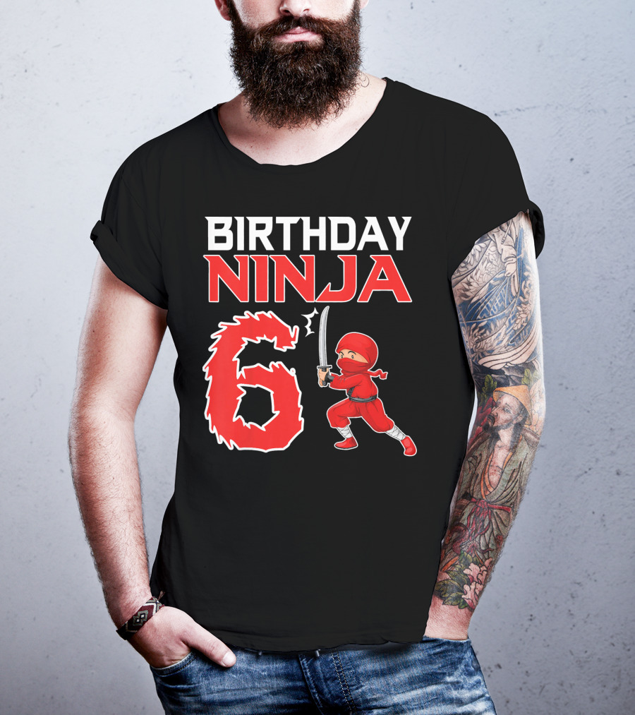 Birthday Ninja 6 Years Old Boy T-Shirt