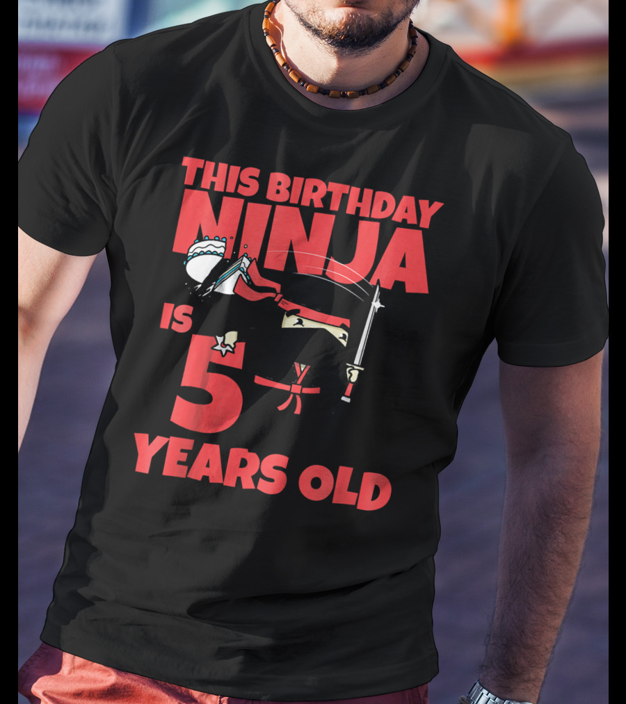 This Birthday Ninja Is 5 Years Old T-Shirt
