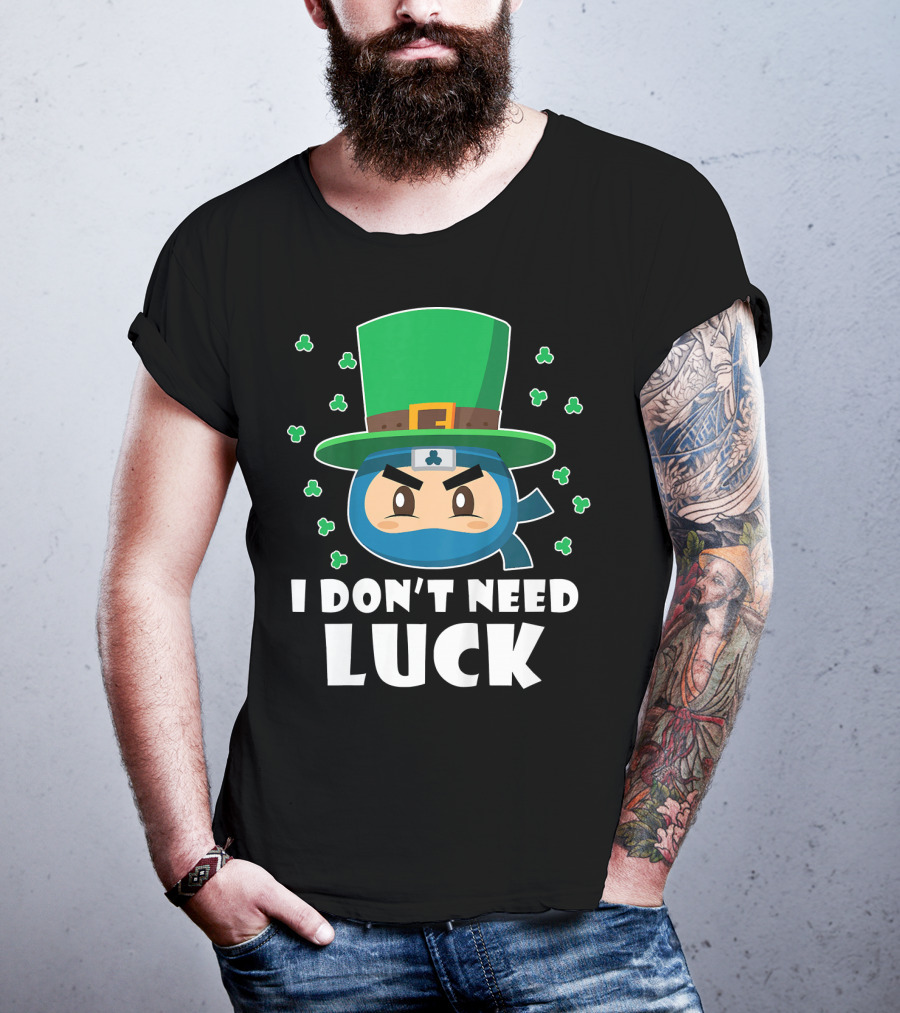 Kids Funny Ninja I Don't Need Luck T-Shirt