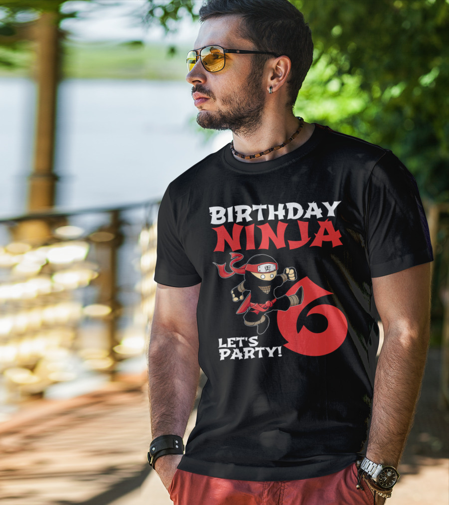 Birthday Ninja 6 Let's Party T-Shirt