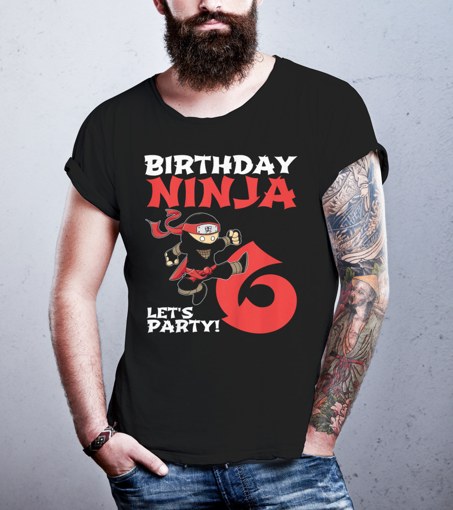 Birthday Ninja 6 Let's Party T-Shirt