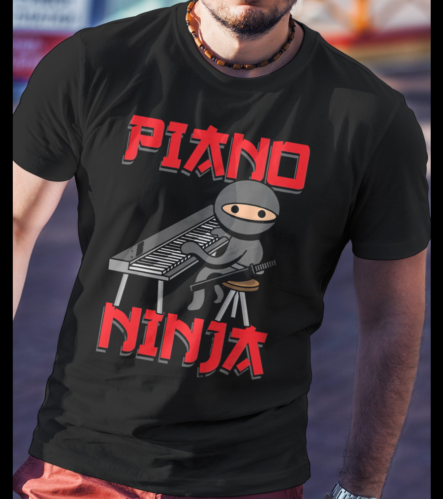 Piano Ninja Funny Keyboard Player T-Shirt