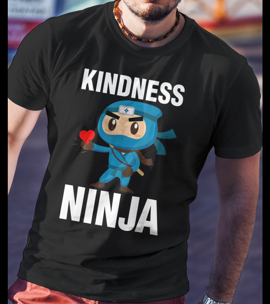 Kindness Ninja Anti Bullying Kids School Hero With Heart T-Shirt