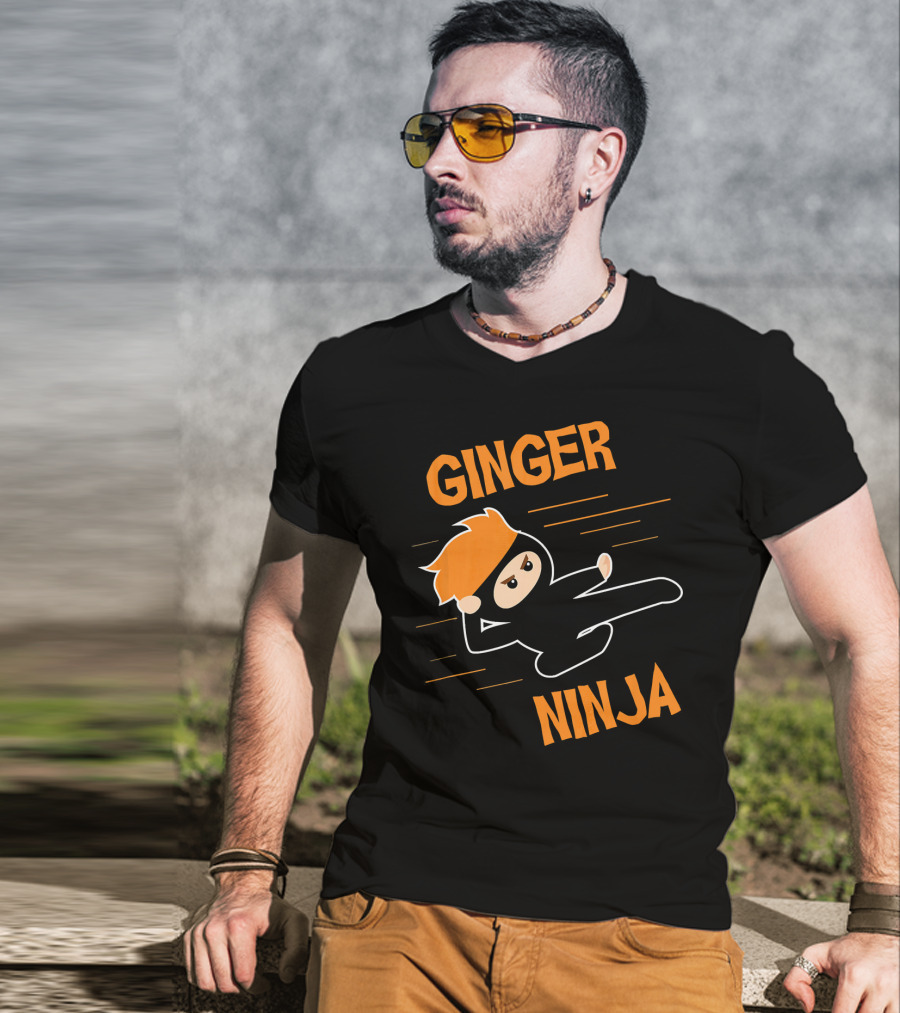 Ginger Ninja Red Hair Funny Kick T-Shirt