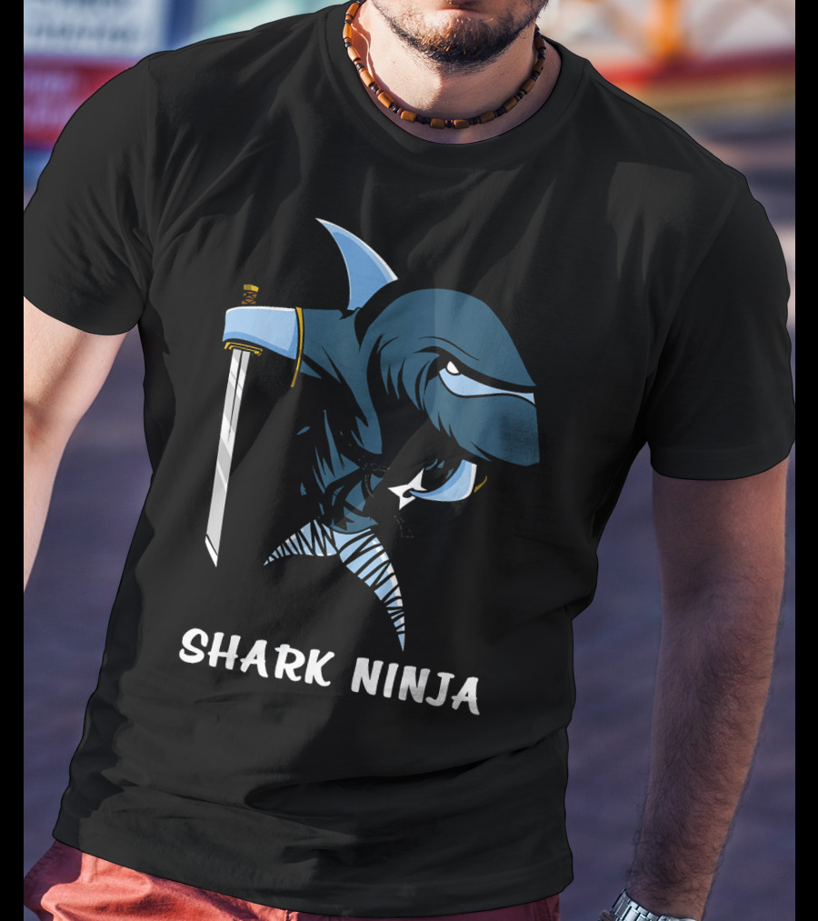 Shark Ninja Karate Samurai Martial Ocean Warrior T-Shirt