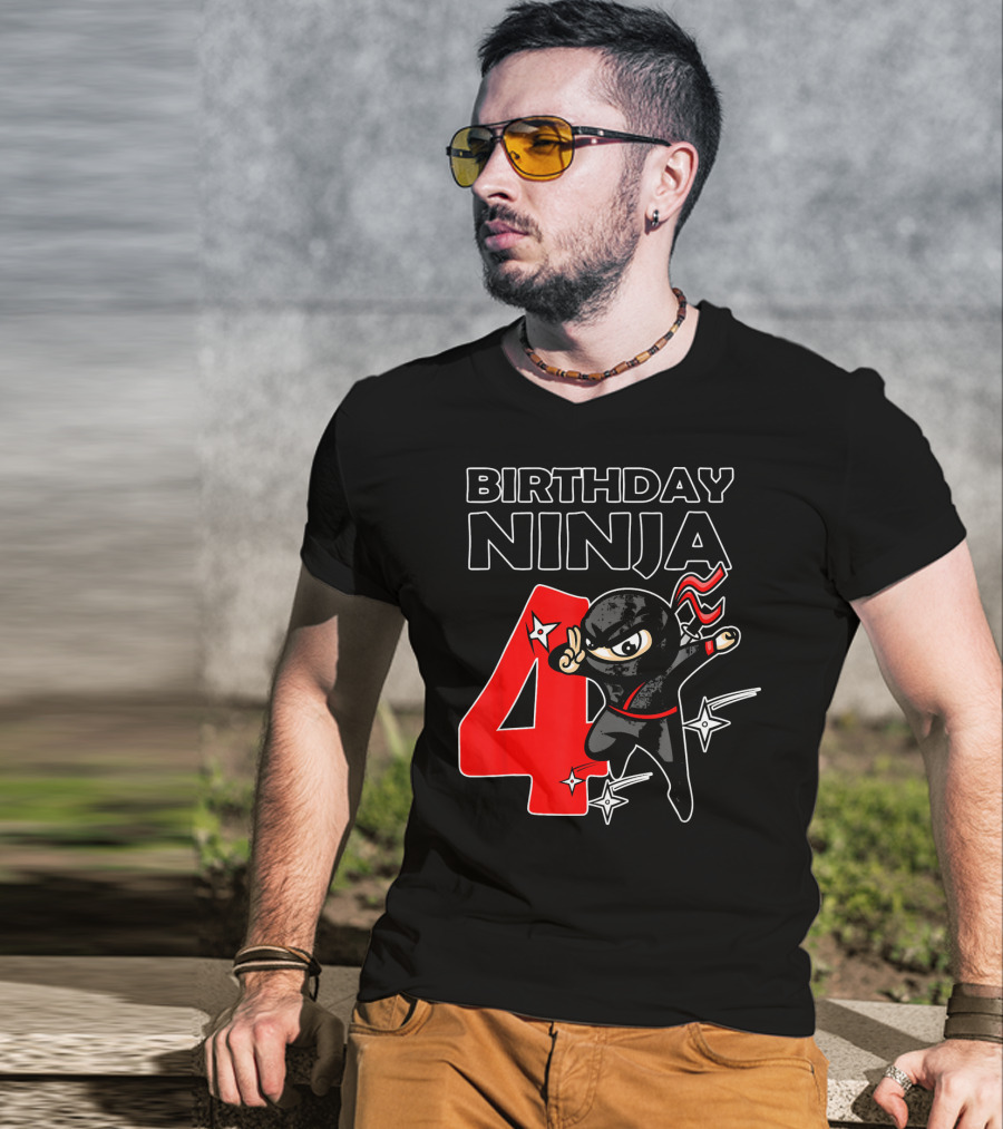 Birthday Ninja 4 Year Old T-Shirt