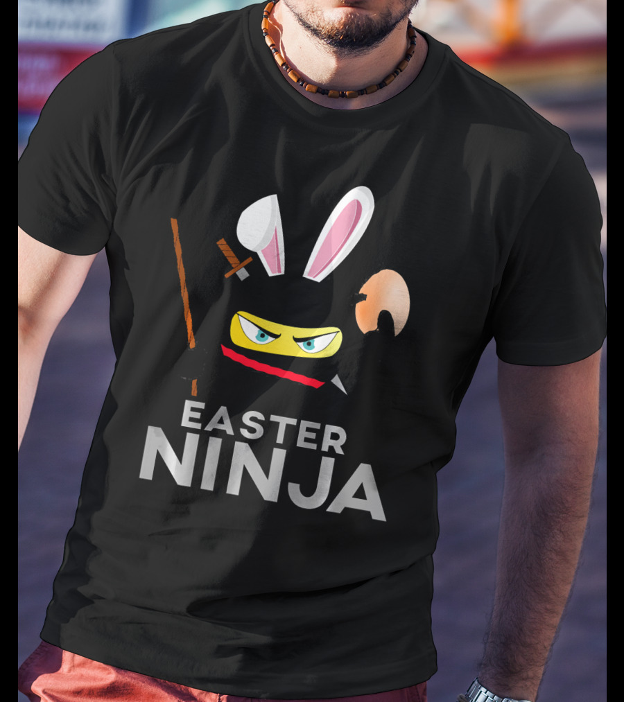 Easter Ninja Rabbit Mask Samurai Sword T-Shirt