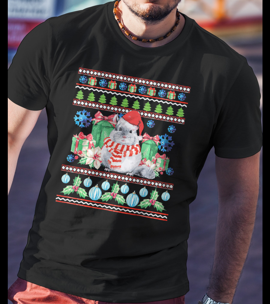 Chinchilla Christmas Holiday Gift T-Shirt