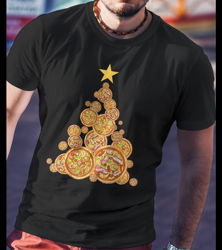 Pizza Christmas Tree Festive Pizza Lover Holiday T-Shirt