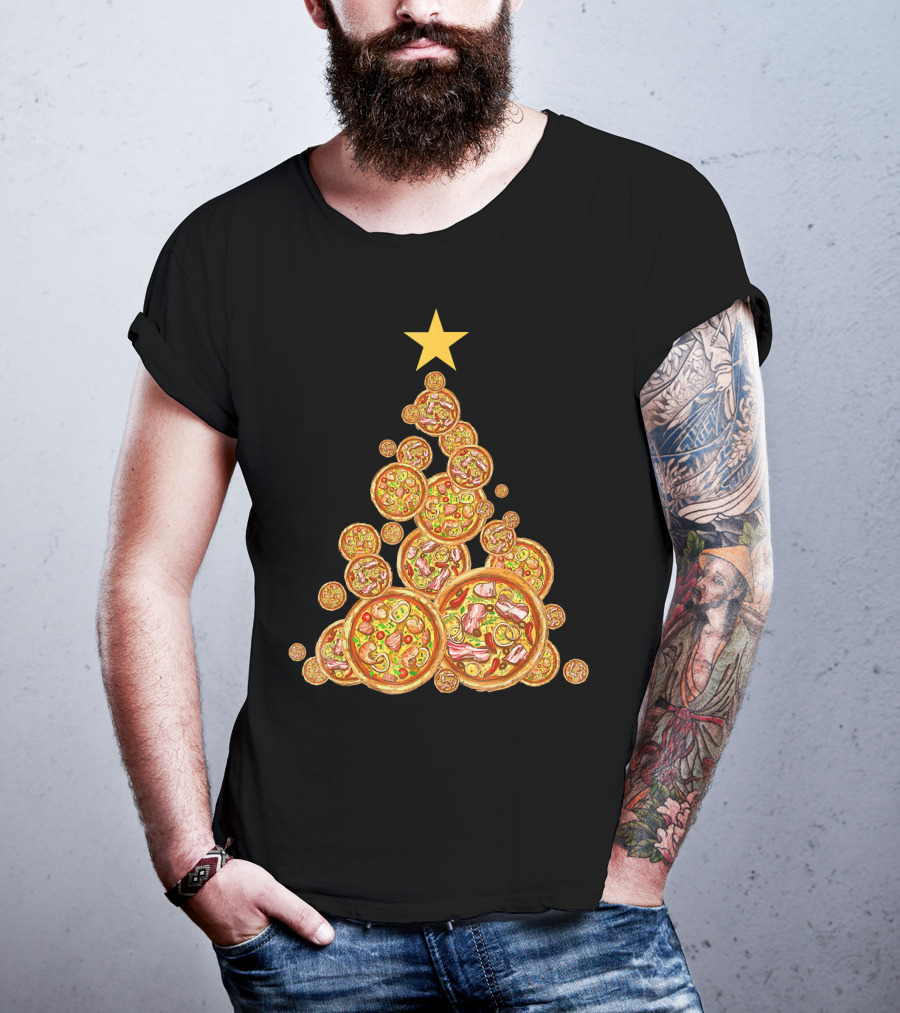 Pizza Christmas Tree Festive Pizza Lover Holiday T-Shirt