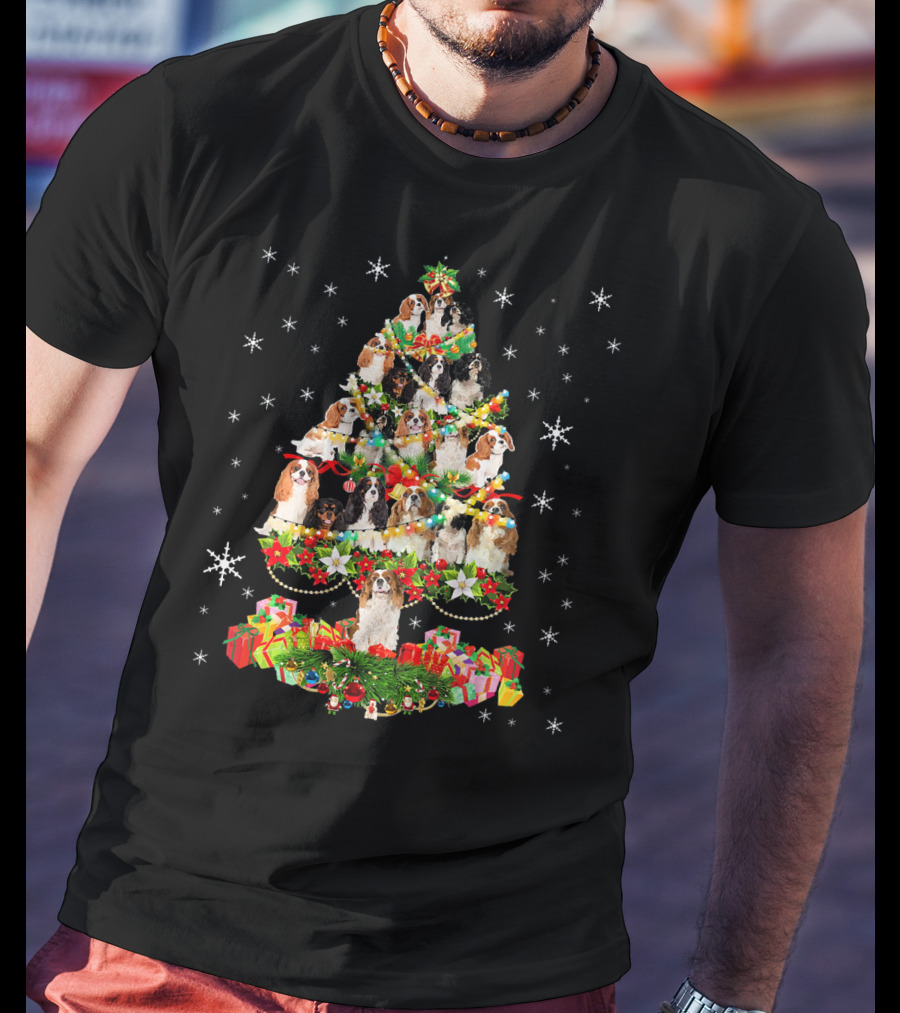 Cavalier King Charles Spaniel Christmas Tree Holiday T-Shirt