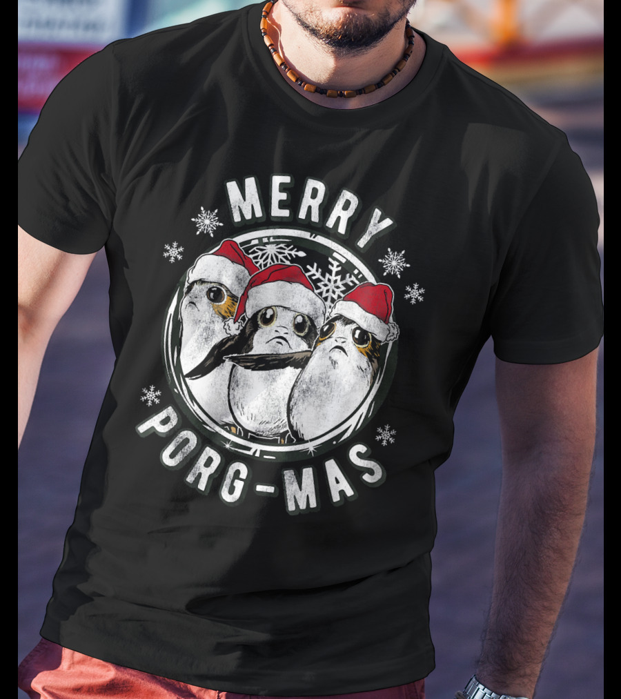 Star Wars Merry Porg Mas Christmas Holiday T-Shirt