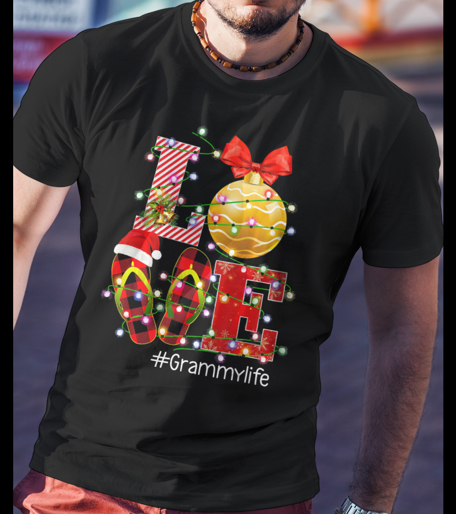 LOVE Christmas Ornaments Lights #Grammylife T-Shirt