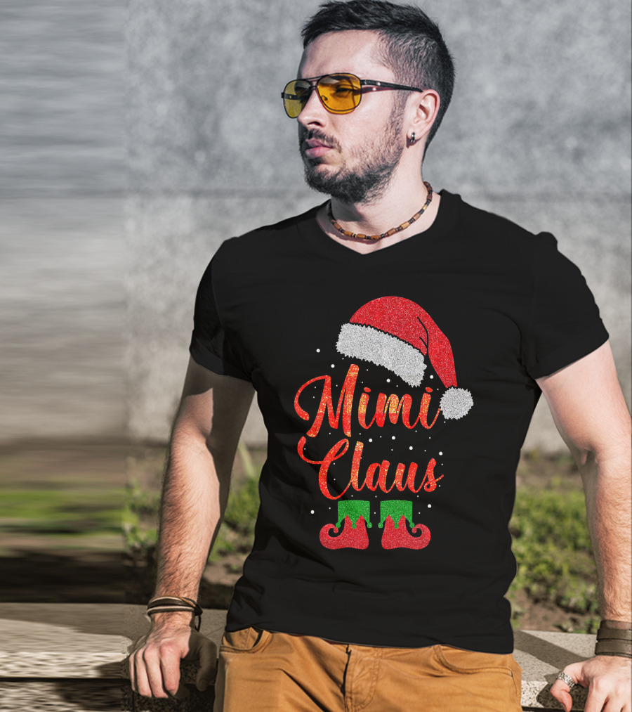 Mimi Claus Santa Hat Festive Christmas Humor T-Shirt