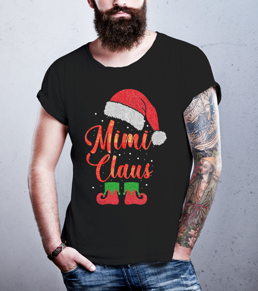 Mimi Claus Santa Hat Festive Christmas Humor T-Shirt