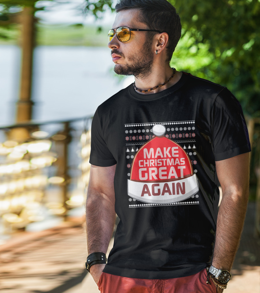Make Christmas Great Again Santa Hat Snowflake T-Shirt