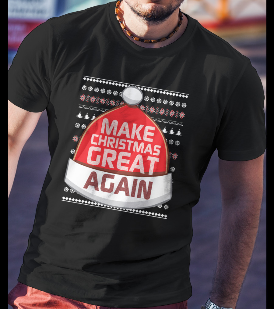 Make Christmas Great Again Santa Hat Snowflake T-Shirt