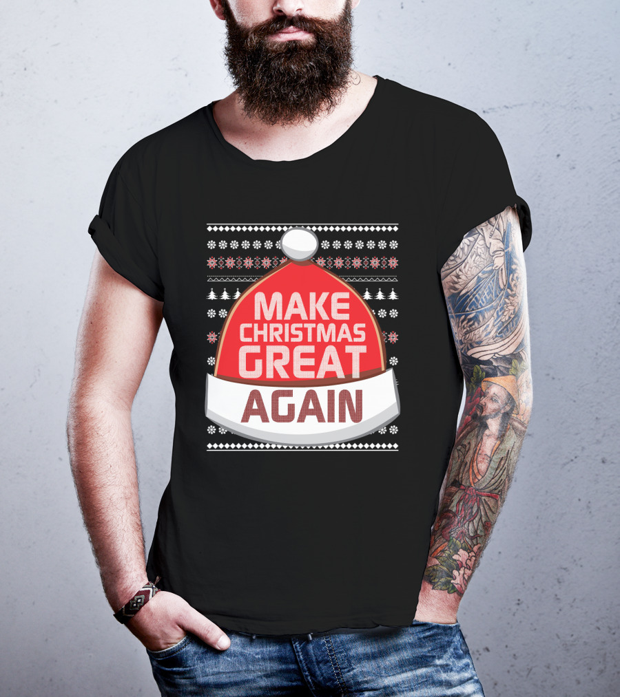 Make Christmas Great Again Santa Hat Snowflake T-Shirt