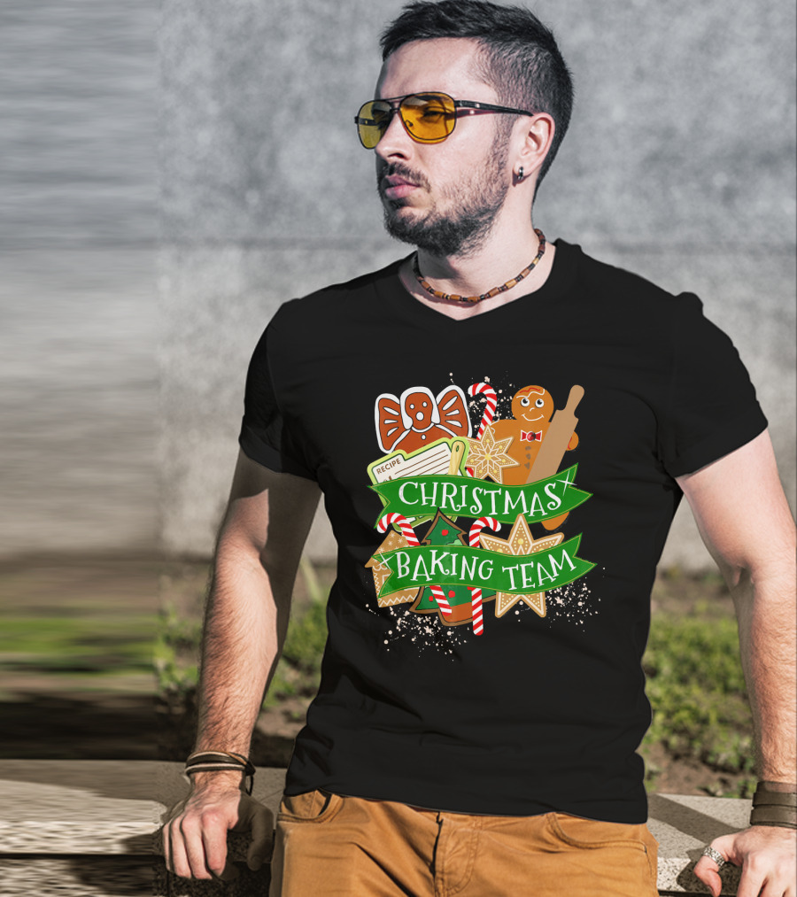 Christmas Baking Team Gingerbread Recipe Holiday Cook Gingerbread House Candy Canes T-Shirt