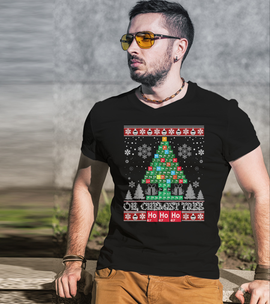 Oh Chemist Tree Periodic Table Christmas Ho Ho Ho G7 T-Shirt