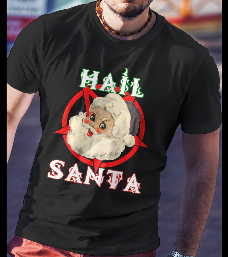 Hail Santa Santa Claus Demonic Satanic Pentagram T-Shirt