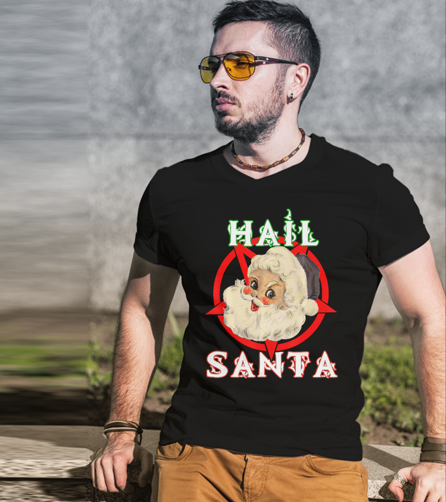 Hail Santa Santa Claus Demonic Satanic Pentagram T-Shirt