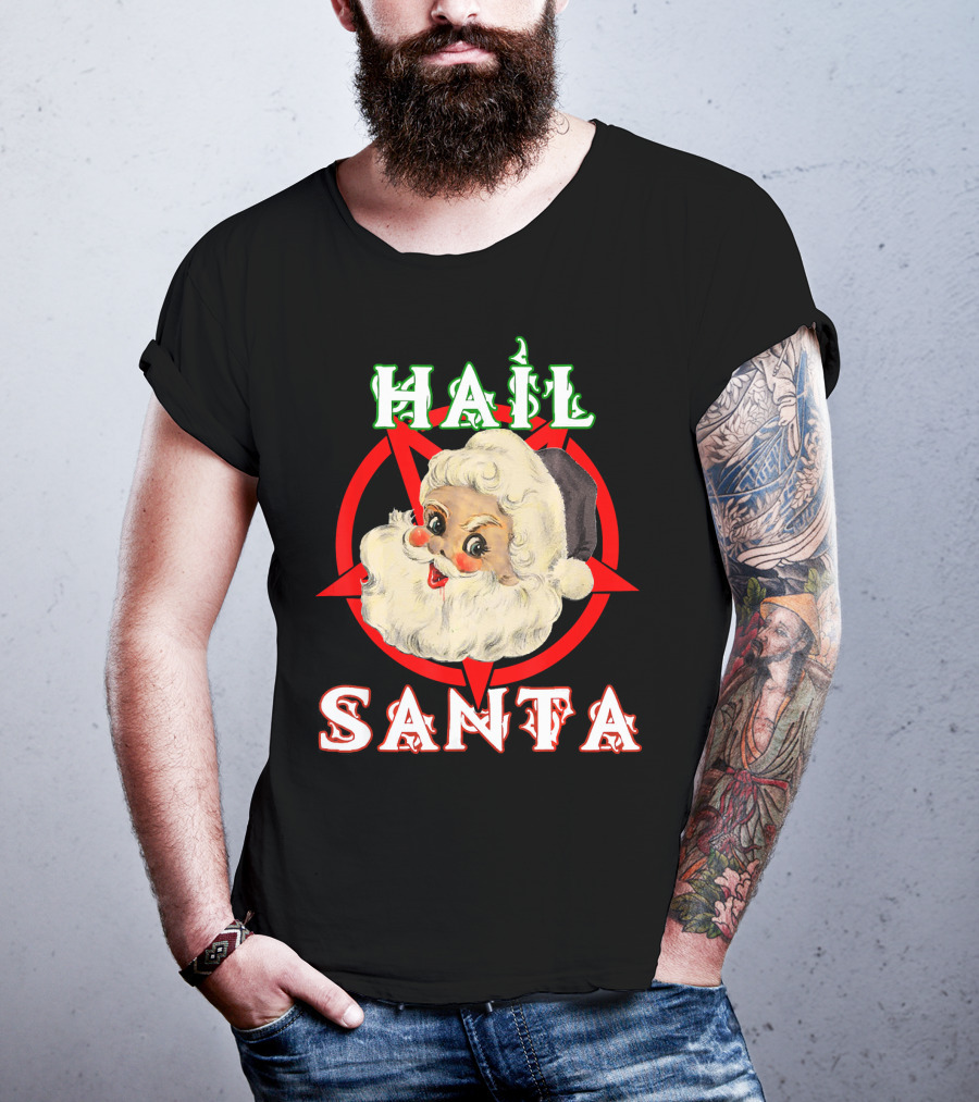 Hail Santa Santa Claus Demonic Satanic Pentagram T-Shirt