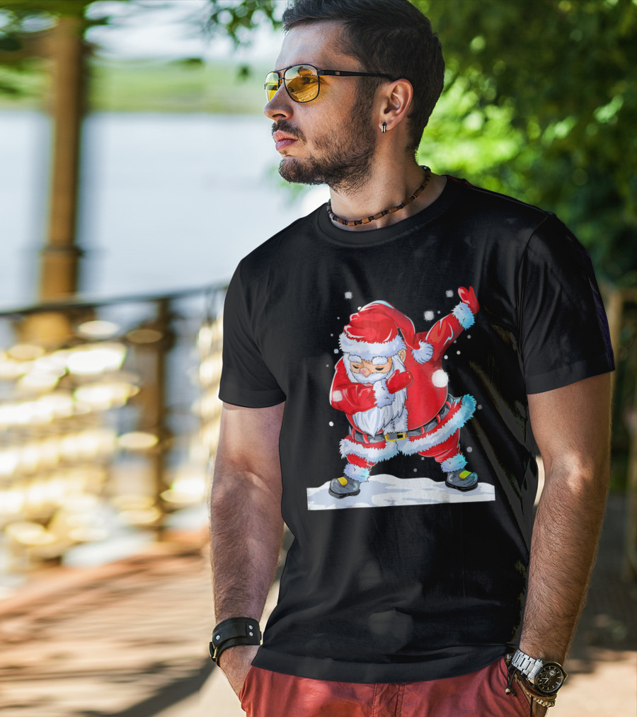 Dabbing Santa Claus Christmas Funny Festive Pose T-Shirt