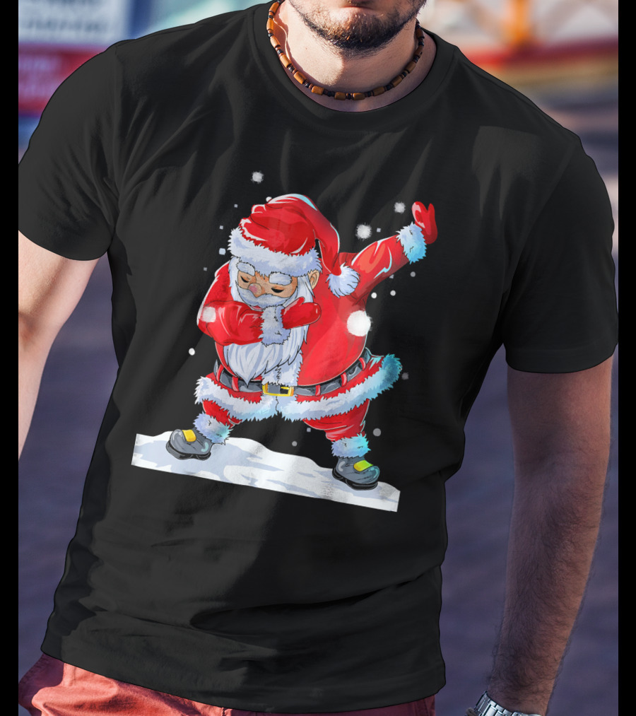 Dabbing Santa Claus Christmas Funny Festive Pose T-Shirt